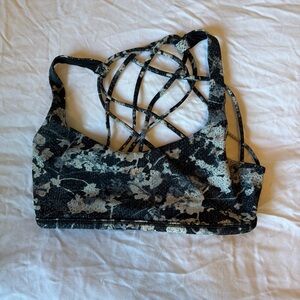 Lululemon Athletica Black and Gray Strappy Sports Bra